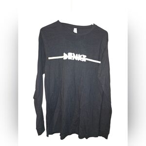 7/151. Bella Canvas Black Long Sleeve Tee with White Graphic